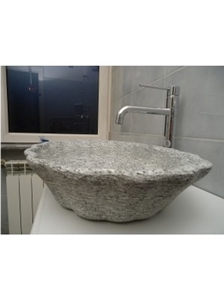 Conchiglia Wash Basin in Serizzo Antigorio Honed Diamante