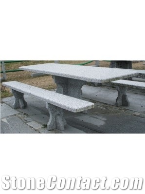 Table in Serizzo Antigorio Granigliato 255x87x5cm with Benches