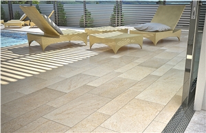 Caramiel Limestone Wall and Floor Application