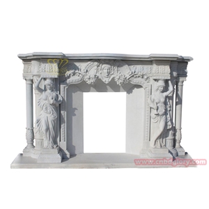 Double Marble Statue Fireplace