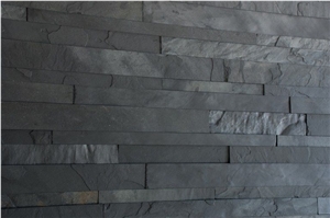 Silver Slate Stacked Wall Panels