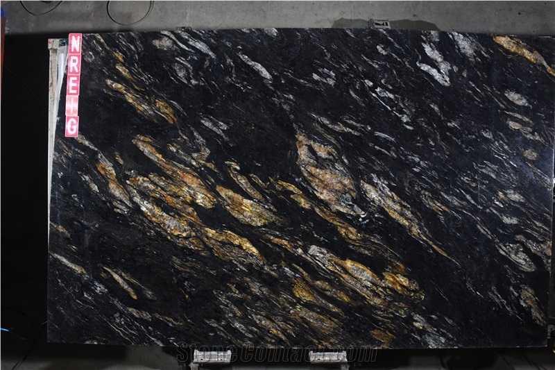 Titanium Black Premium Gold Granite Slabs