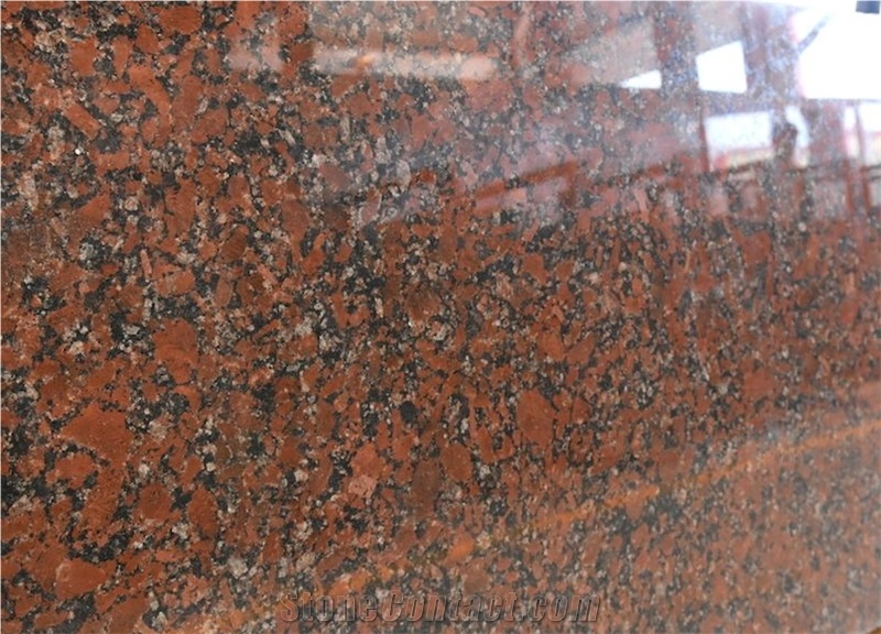 Ukraine Red Rosso Santiago Granite Slab, Kapustinsky Granite