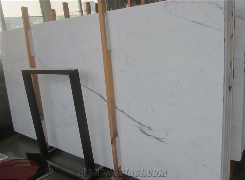 Italy White Statuario Venato Marble Slab, Statuario Carrara