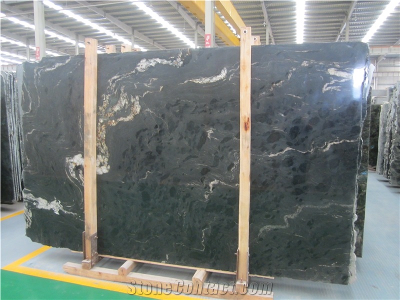 Brazil Black Titanium Black Granite Slab Polished