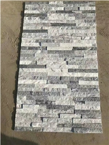 White and Grey Ashlar Natural Veneer Panel