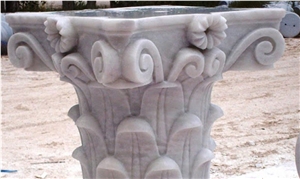 Afyon Sugar Marble Columns, Tops, Bases