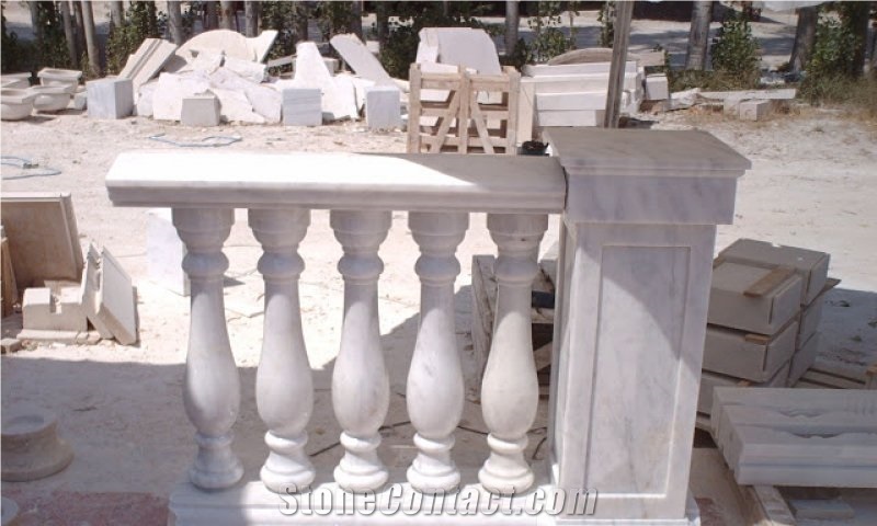Afyon White Marble Balustrades, Piers