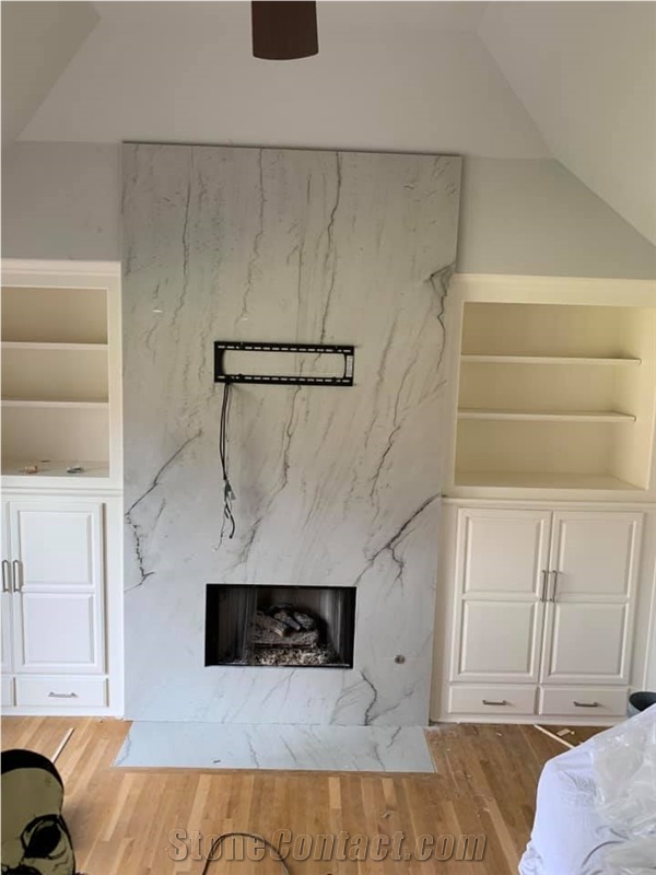 Artificial Marble Quartz Stone Fireplace Cover