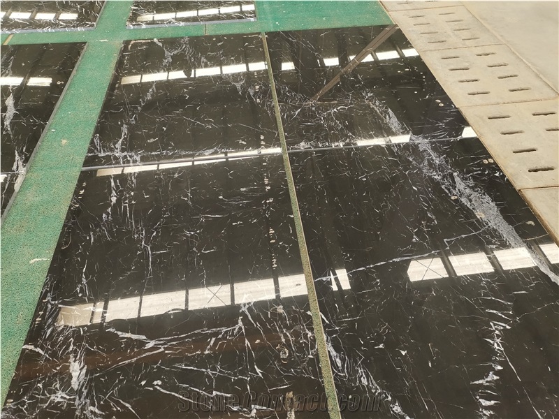 China Nero Marquina Marble Floor Tile