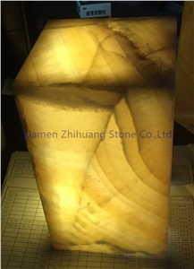 Yellow Onyx with Blue Line for Lantern
