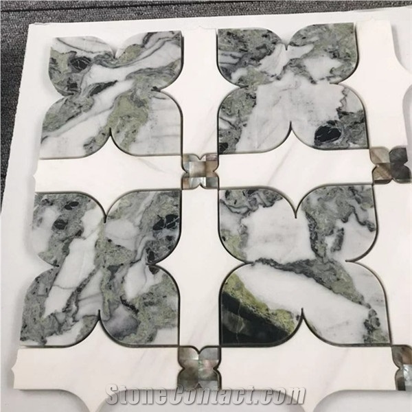 Polished Ice Connect Marble Mosaic Tile