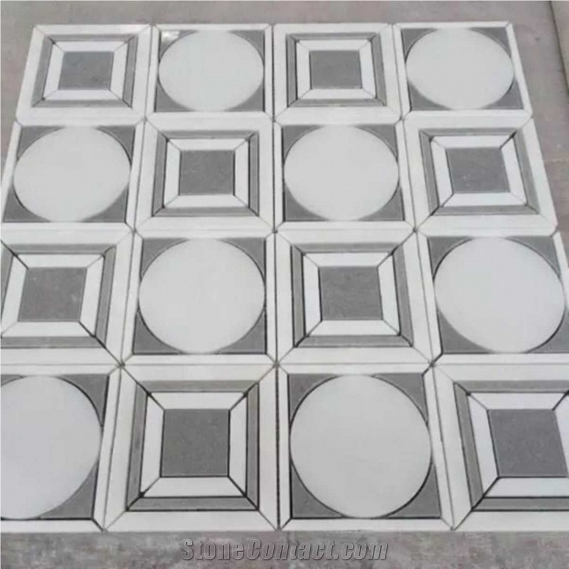 White Grey Stone Mosaic for Decorative Floor