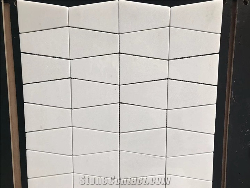 White Stone Mosaic for Water Jet Tile