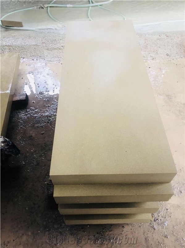 Beige Sandstone Wall Tile Flooring Copping