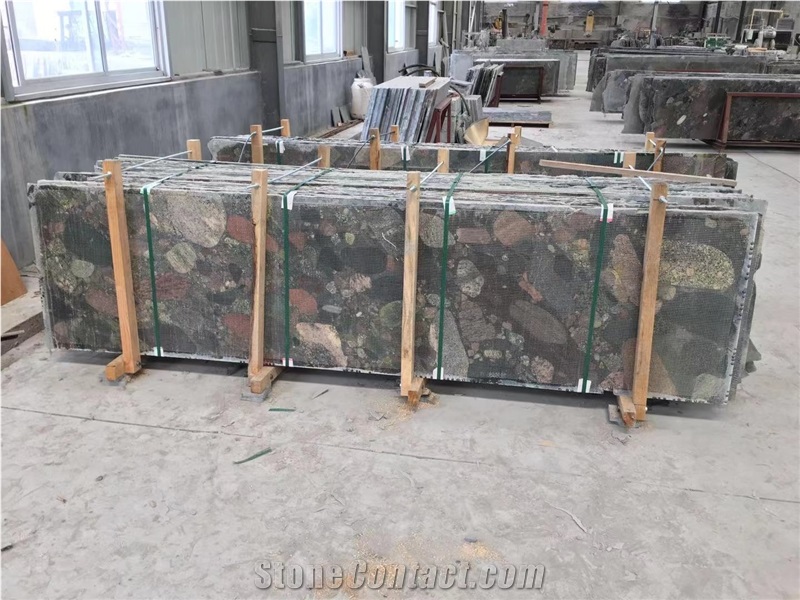 China Rainbow Granite Slab for Wall Cladding