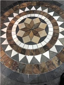 Slate Mosaic Medallion Pattern, Floor Medallions