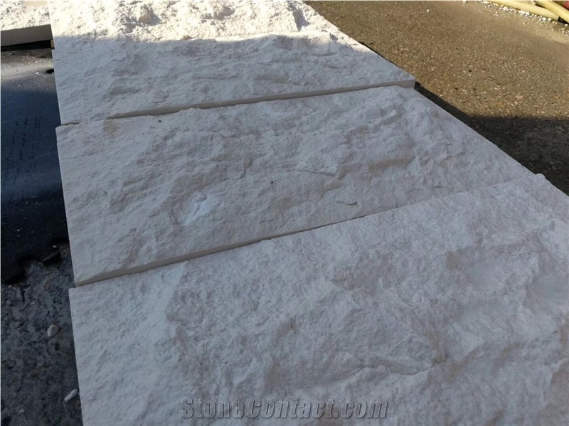 White Limestone Natural Slipt Mushroom Wall Cladding