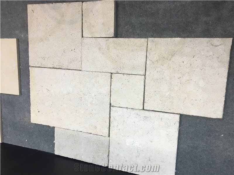 Yellow Limestone French Pattern Flooring Tile Wall