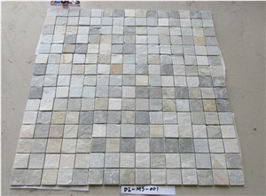 China Natural Yellow Slate Mosaic Wall Floor Tiles