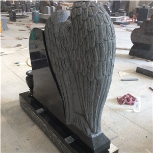 New China Black Granite Angel Headstones