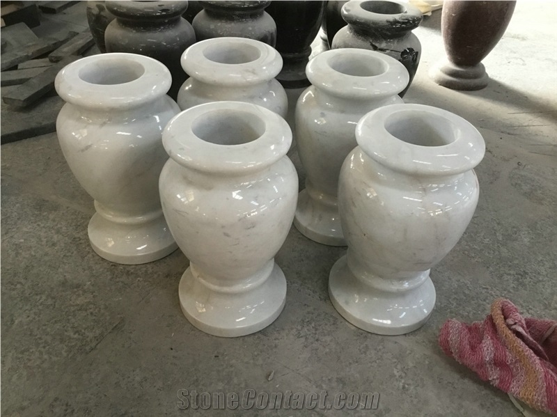 Wholesale Hunan White Marble Vases for Cemetery