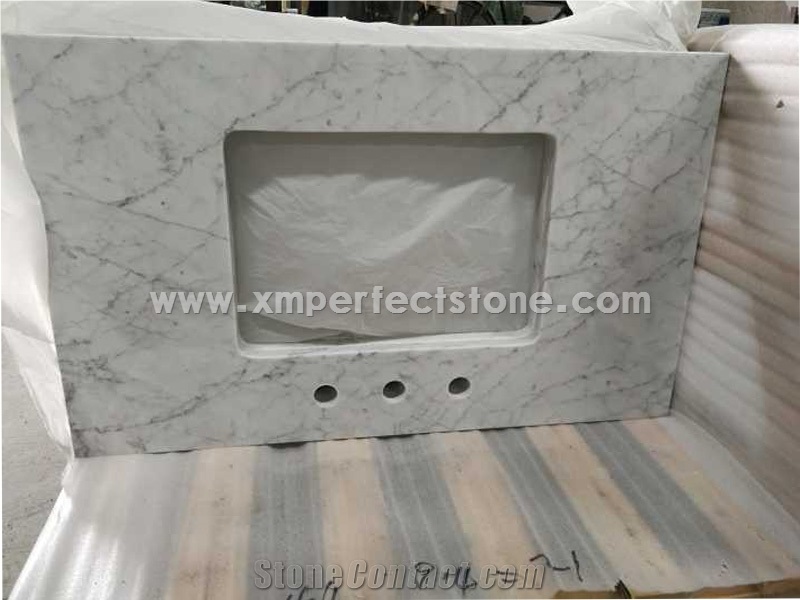 Bathroom Vanity Tops Carrara White Marble Tops