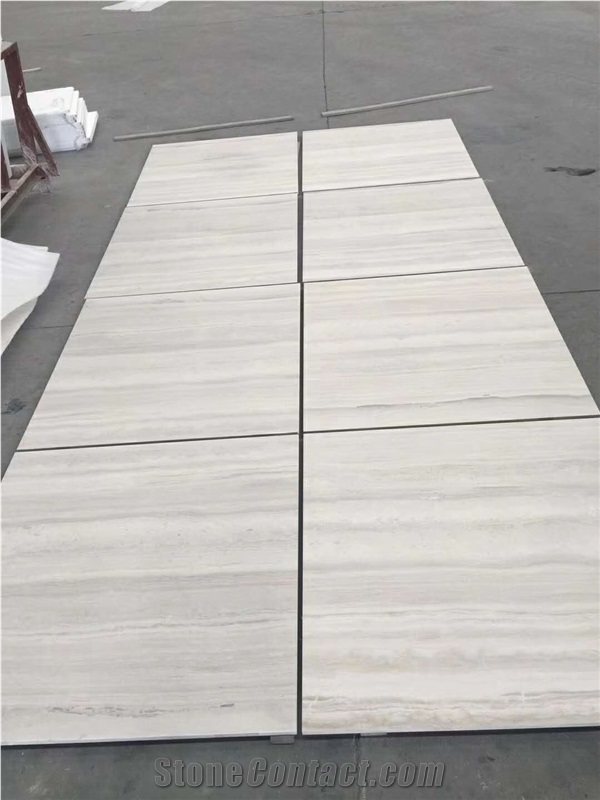Wholesale White Wooden Graining Marble Floor Slab