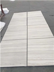 Wholesale White Wooden Graining Marble Floor Slab