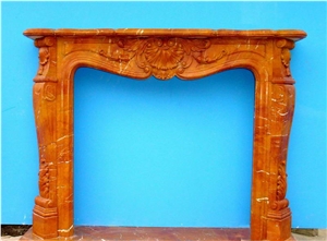 Red Marble Fireplace Mantel Sculpture Fireplace