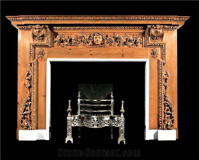 White Marble Fireplace with Bronze Sculpture
