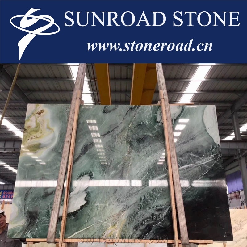 Dreaming Green Bookmatch Sky Blue Marble Slabs