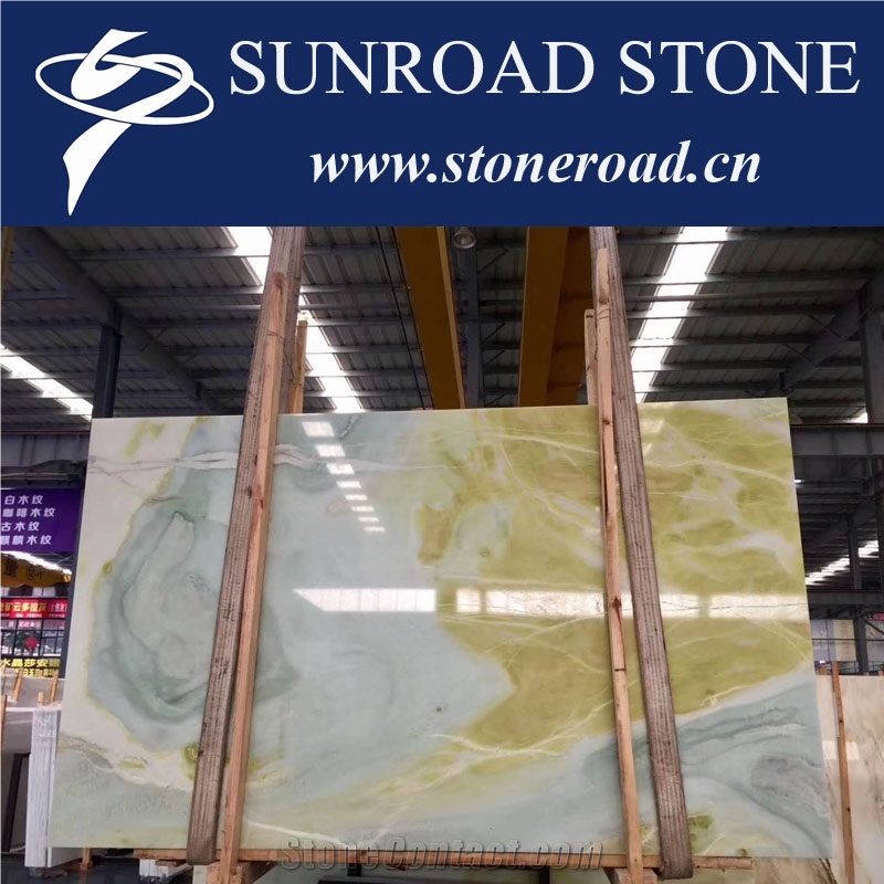 Dreaming Green Bookmatch Sky Blue Marble Slabs