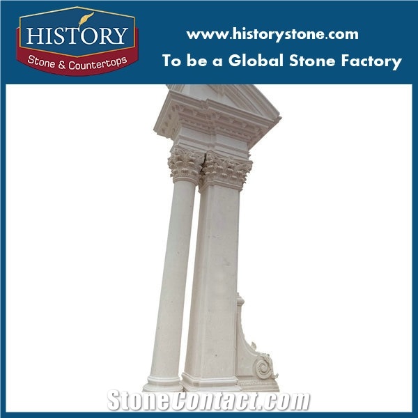 Raking Cornice Roman Column for Gate