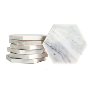 Bianco Carrara White Nero Marquina Marble Coasters