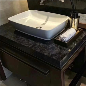 Brazil Black Granite Vanity Top Double Sinks