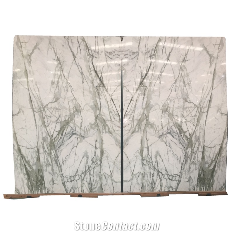 China Beautiful Clivia White Marble Tiles Slabs