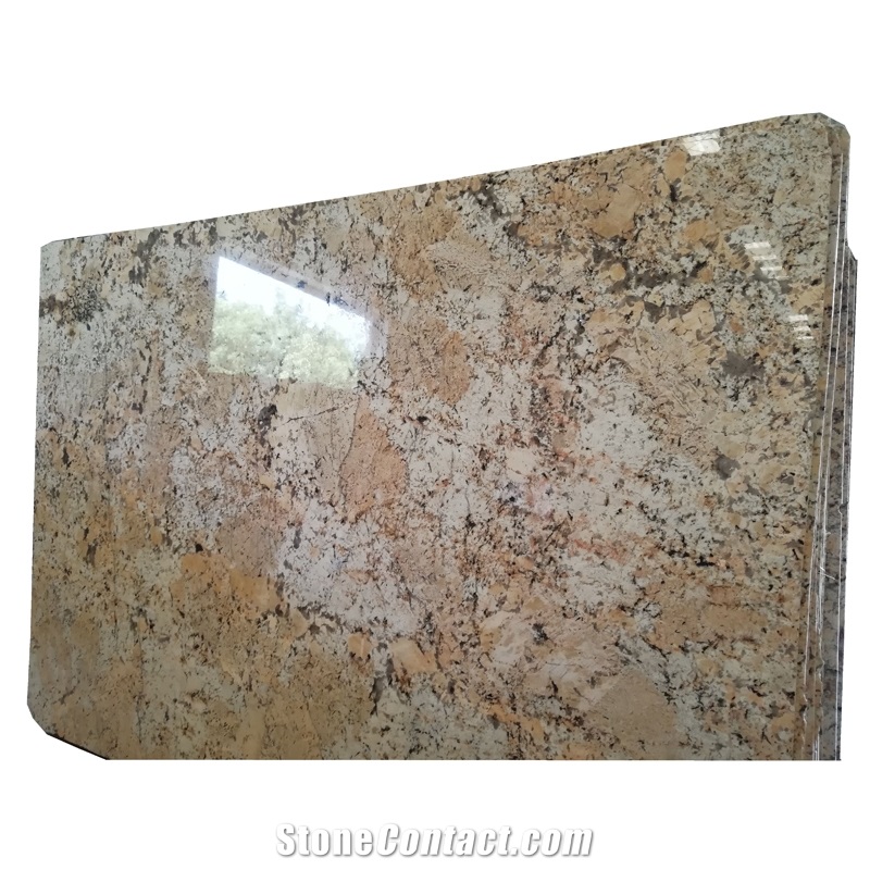 China Flax Gold Yellow Granite Slabs