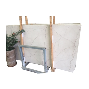 China Popular White Marble Slabs with Brown Veins