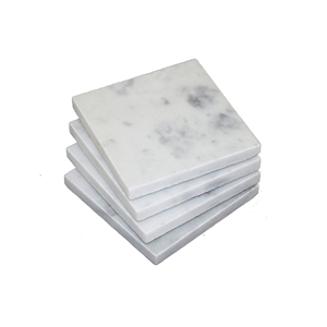 Hot Sale Square White Carrara Marble Coasters