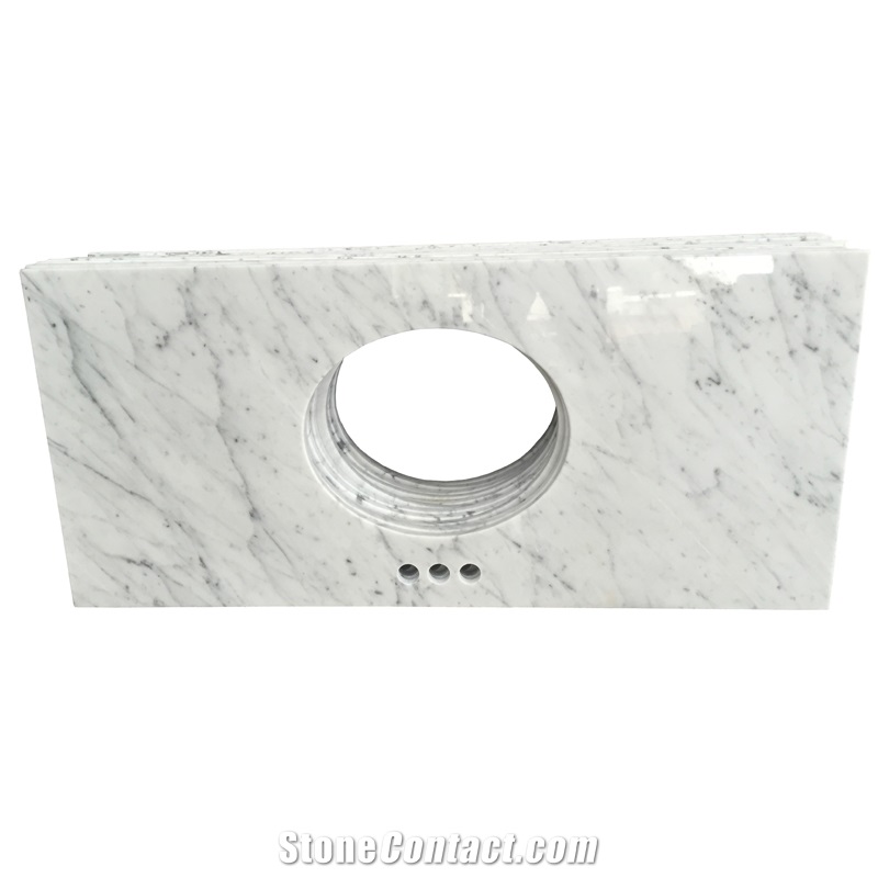 Italian Polished Bianco Carrara White Marble Tops