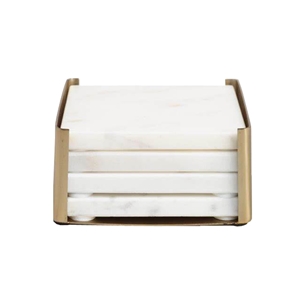 Low Price White Square Marble Coasters Wholesale