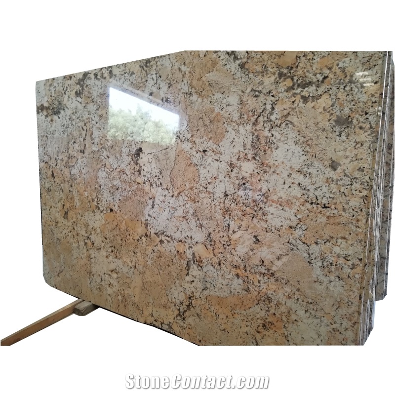 Popular Polished Flax Gold Yellow Granite Tiles