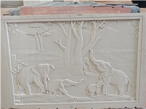 Mint White Sandstone Cnc Wall Panels