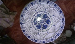 Table Top Inlayed Makrana Marble