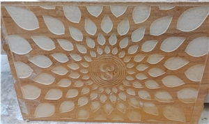 Teak Wood Sandstone Cnc Carved Wall Panels