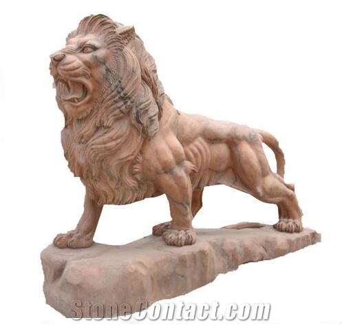 China Stone Marble Lion Animal Statues for Outdoor