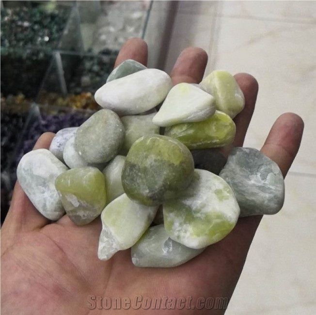 Polished Green Jade Pebble Stone