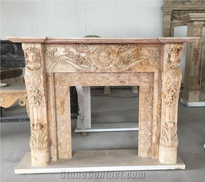 Stone Carving Marble Fireplace