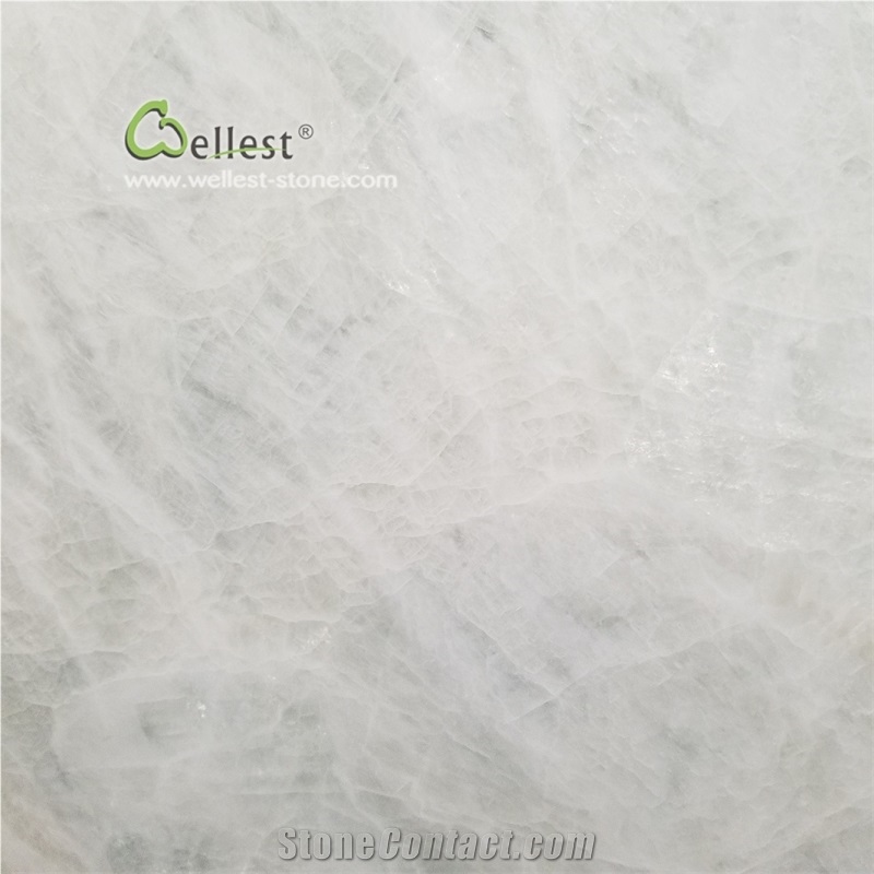 Snow Pure White Onyx Slab for Feature Walls